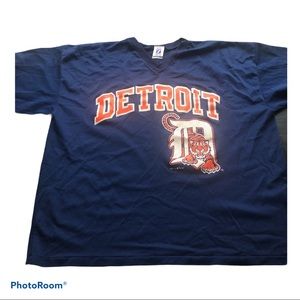 Vintage Detroit Tigers MLB  Logo 7 blue mesh shirt
